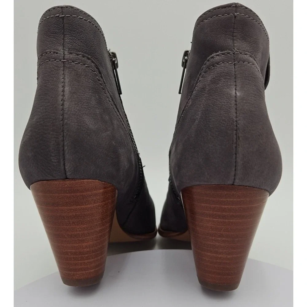 Frye REINA Blue Gray Suede Leather Western Ankle Zip Bootie 3471724-JEA W/9M EUC